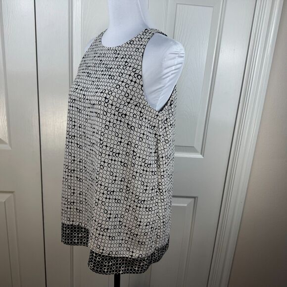 Max Studio Women Halter Top Size Small Geometric Print Black Beige Sleeveless - Picture 3 of 9